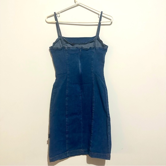 Vintage 90’s Rampage Denim Knee Length Body-con Dress Size 7 - Picture 4 of 7